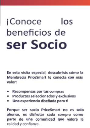 Información sobre los beneficios de ser socio PriceSmart
